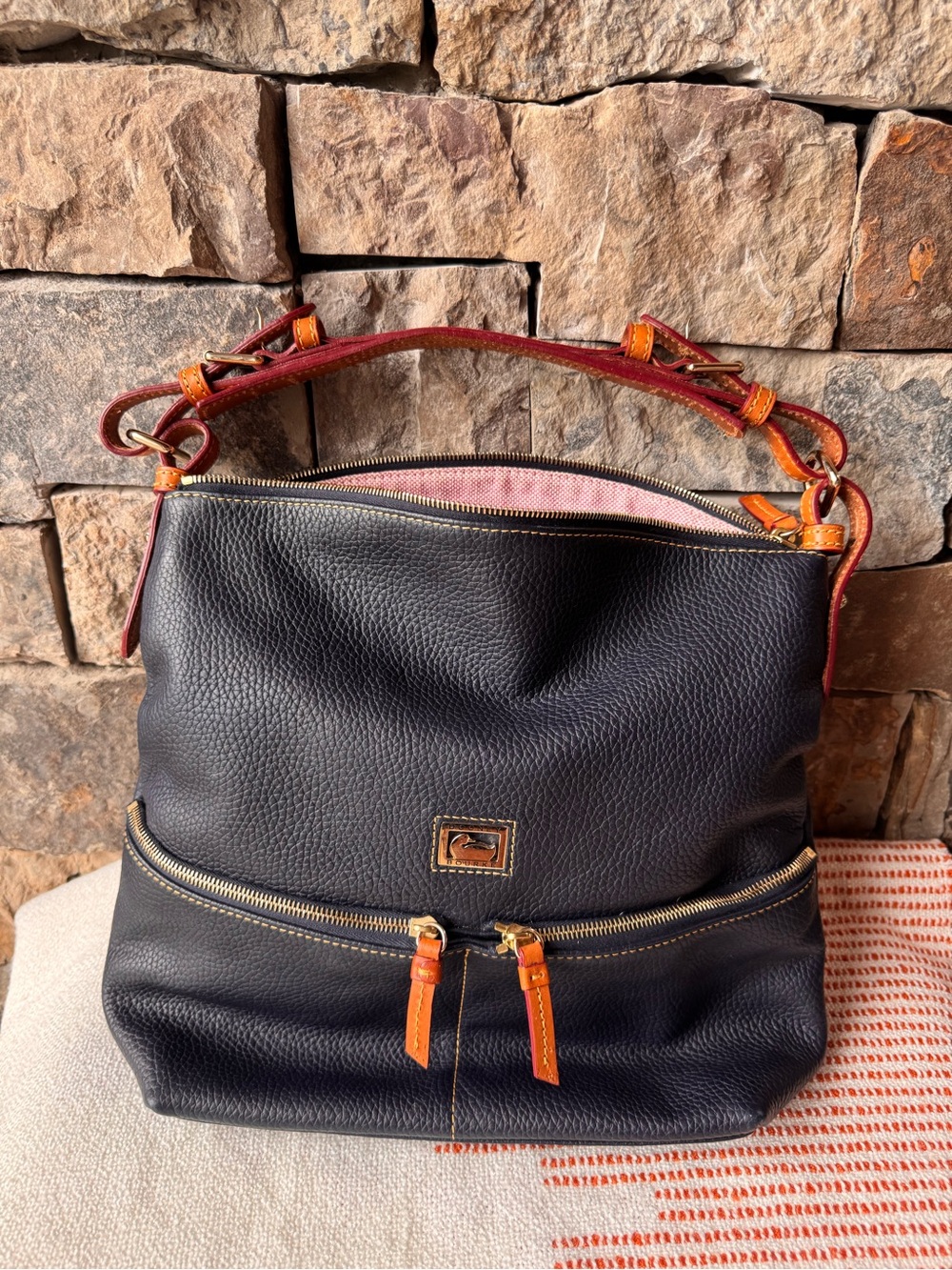 Dooney & Burke Large Hobo Navy Leather bag